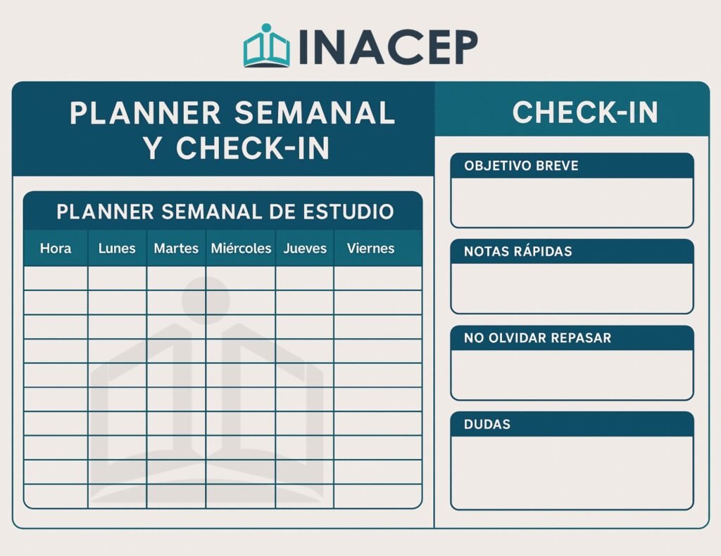 Calendario semanal plan de estudio bachillerato
